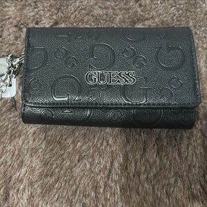 GUESS  Black Monogram  Wristlet Wallet NWT